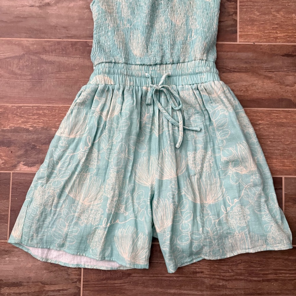 Simply Sisters By Lola Miller Halter Romper Hawaiian Floral Medium New - Picture 3 of 12